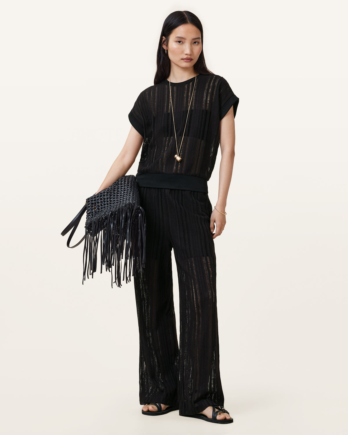 Giana Crochet Ladder Wide Leg Pants