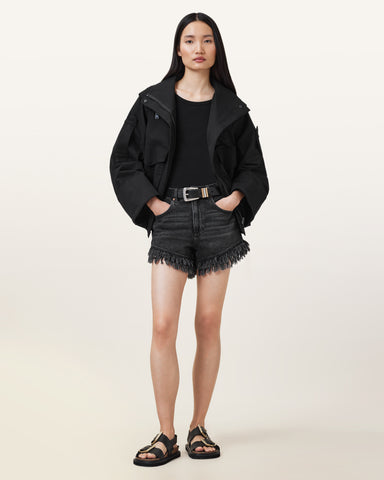 Astrid Frayed Denim Shorts