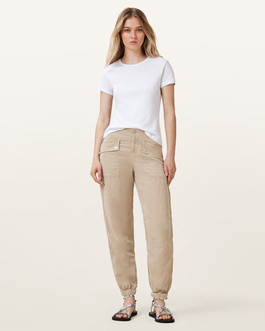 Val High-Rise Cargo Linen Blend Pants