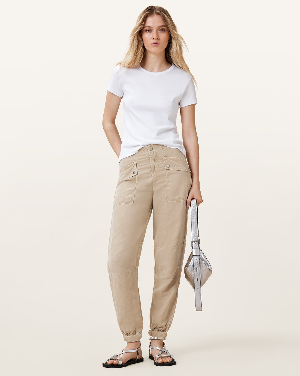 Val High-Rise Cargo Linen Blend Pants