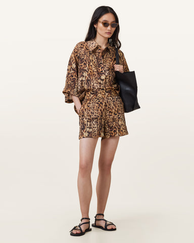Charli Leopard Print Shorts