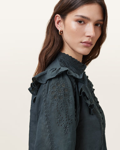 Heather Lace Trim Top