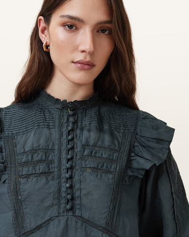 Heather Lace Trim Top