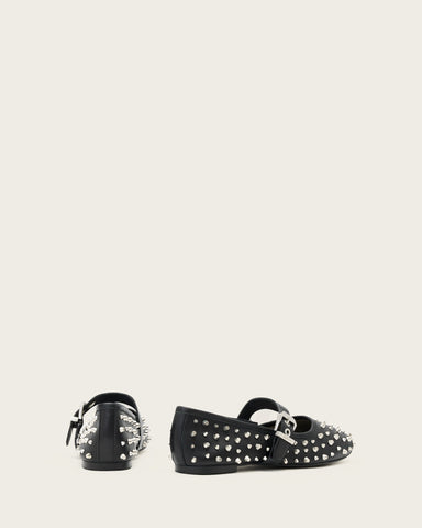 Holly Leather Stud Ballet Flats