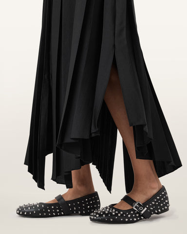 Holly Leather Stud Ballet Flats