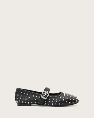 Holly Leather Stud Ballet Flats