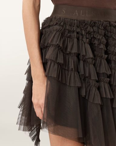 Jayde Ruffled Tulle Mini Skirt