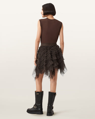 Jayde Ruffled Tulle Mini Skirt