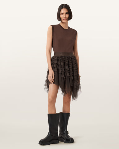 Jayde Ruffled Tulle Mini Skirt