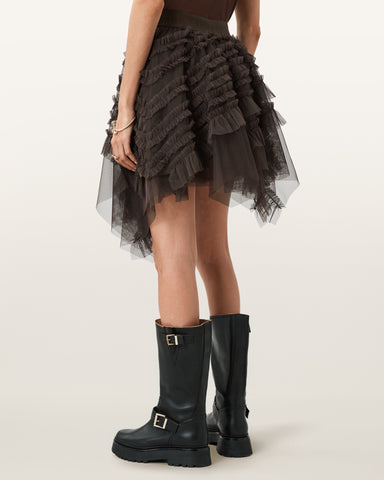 Jayde Ruffled Tulle Mini Skirt