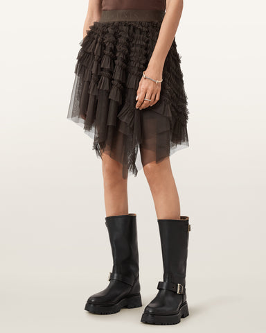 Jayde Ruffled Tulle Mini Skirt