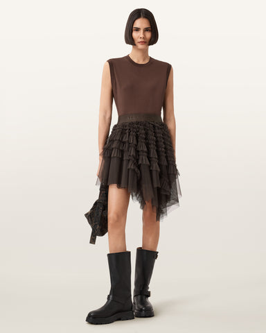 Jayde Ruffled Tulle Mini Skirt