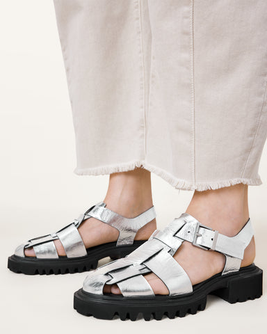 Tess Chunky Metallic Leather Sandals
