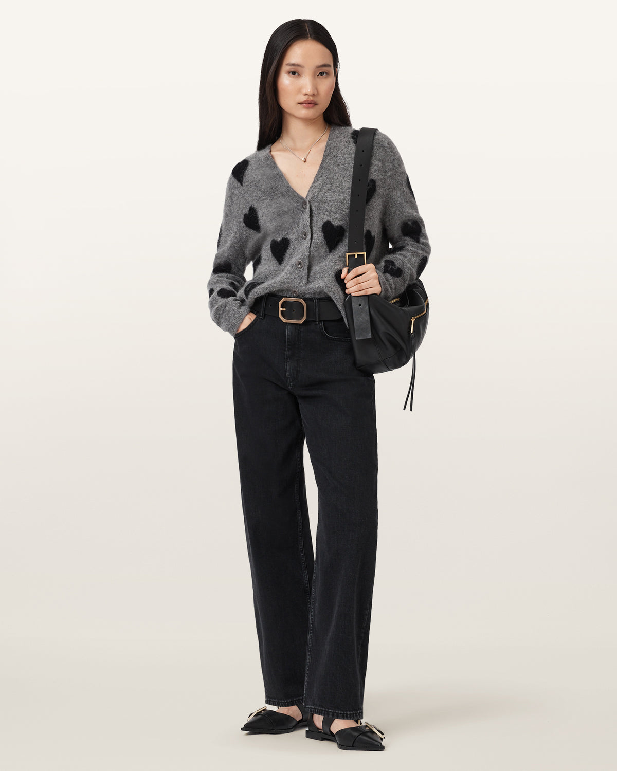 Amora Jacquard Brushed Cardigan