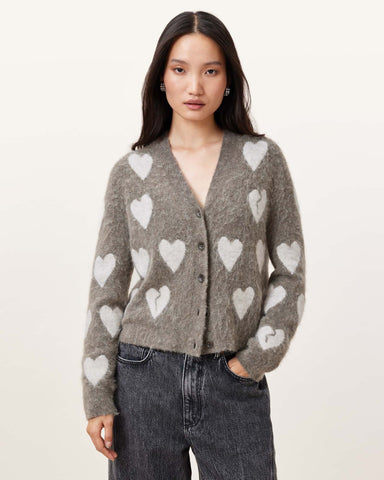 Amora Jacquard Brushed Cardigan