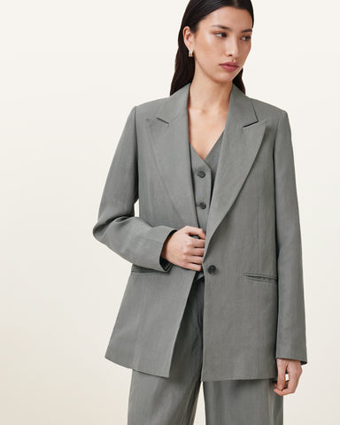 Averie Tencel Relaxed Fit Linen Blend Blazer