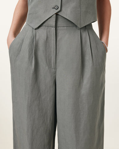 Averie Tencel Wide Leg Linen Blend Pants