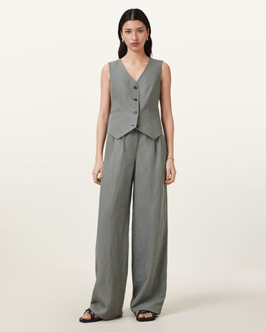 Averie Tencel Wide Leg Linen Blend Pants