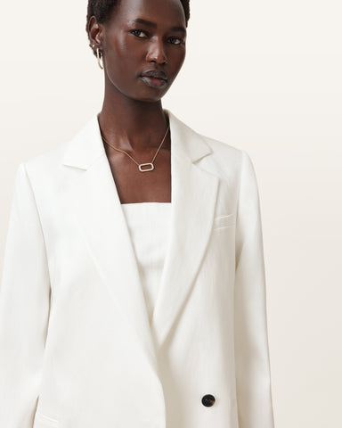 Bonnie Double-Breasted Linen Blend Blazer