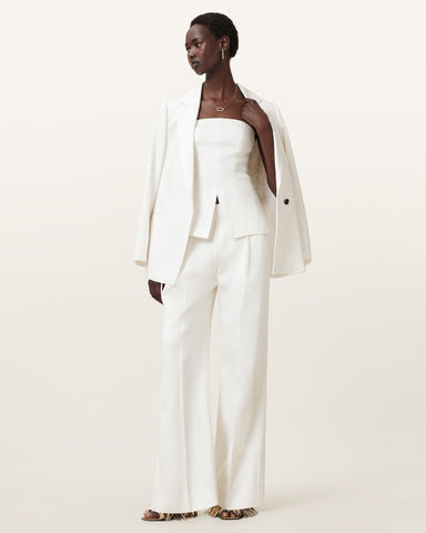 Bonnie Double-Breasted Linen Blend Blazer