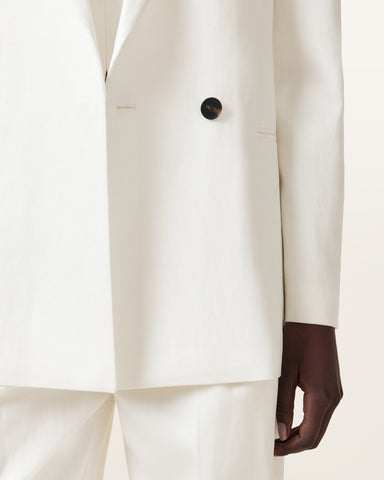 Bonnie Double-Breasted Linen Blend Blazer