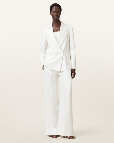 Bonnie Double-Breasted Linen Blend Blazer