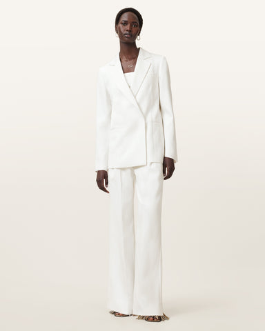 Bonnie Double-Breasted Linen Blend Blazer