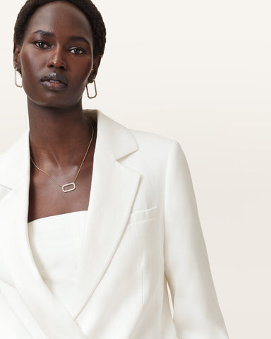 Bonnie Double-Breasted Linen Blend Blazer