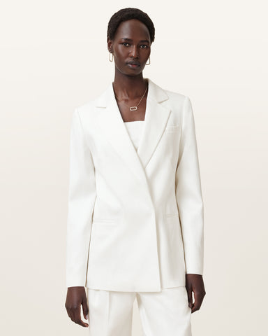 Bonnie Double-Breasted Linen Blend Blazer