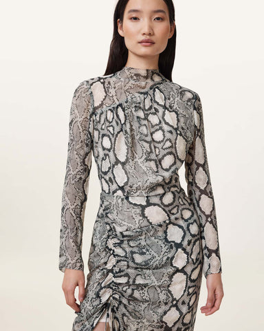 Rizo Snake Print Silk Blend Midi Dress