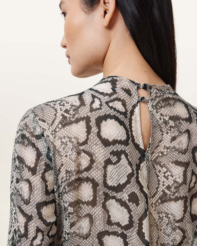 Rizo Snake Print Silk Blend Midi Dress