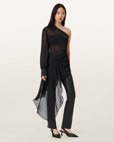 Anaya Asymmetric Sheer Top