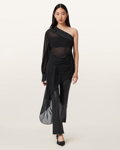 Anaya Asymmetric Sheer Top