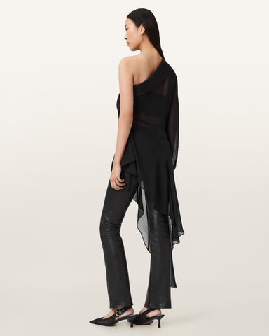 Anaya Asymmetric Sheer Top