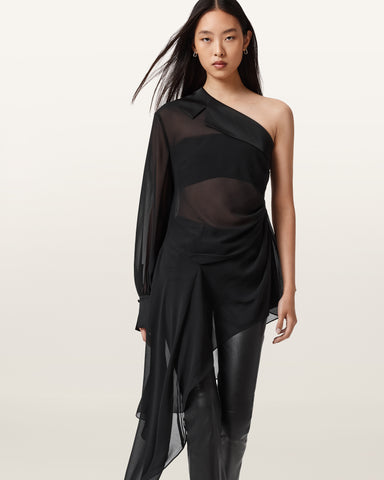 Anaya Asymmetric Sheer Top