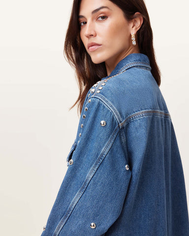 Alba Studded Oversized Denim Shirt