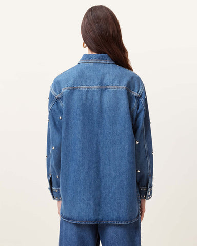 Alba Studded Oversized Denim Shirt