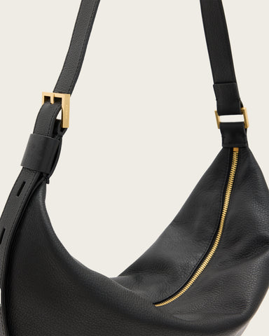Half Moon Leather Crossbody Bag