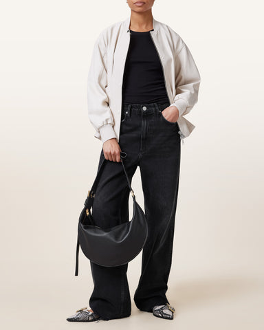 Half Moon Leather Crossbody Bag