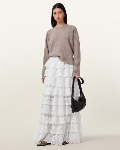 Lizi Tiered Lace Maxi Skirt