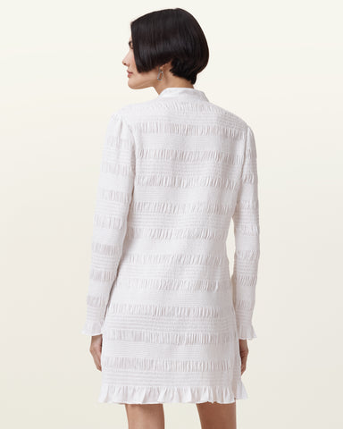 Meg Shirred Mini Shirt Dress