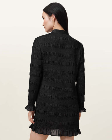 Meg Shirred Mini Shirt Dress