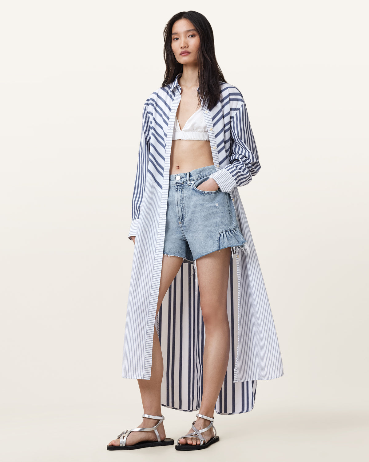 Eliana High Rise Denim Shorts