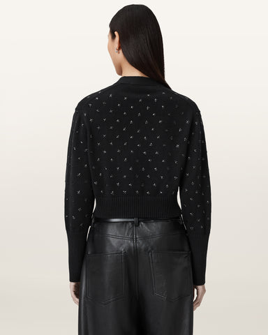 Mazzy Cropped Embellished Cardigan