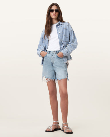 Doris Wide Leg Denim Shorts