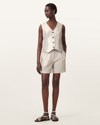 Averie Relaxed Fit Linen Vest