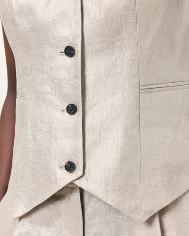 Averie Relaxed Fit Linen Vest