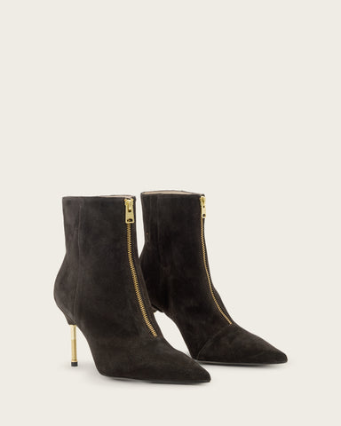 Natasha Pointed Zip Up Suede Boots