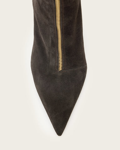 Natasha Pointed Zip Up Suede Boots