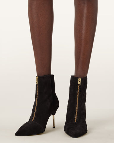 Natasha Pointed Zip Up Suede Boots